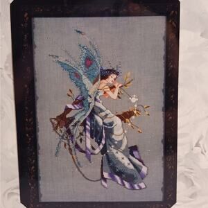 Mirabilia Midsummer Nights Fairy Cross Stitch Pattern with Linen Beads Kreinik